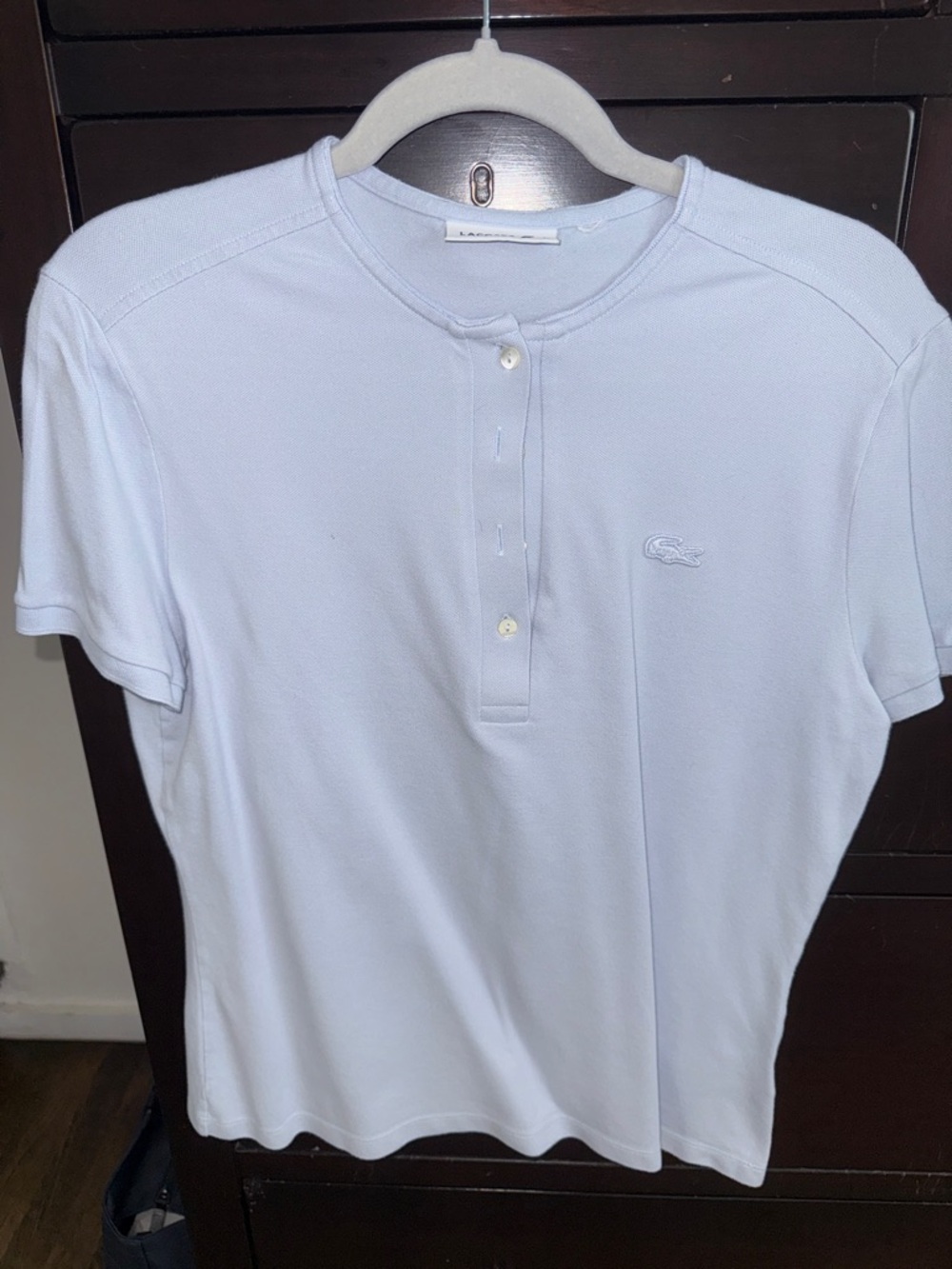 Lacoste Pale Blue Short-Sleeve Henley Polo